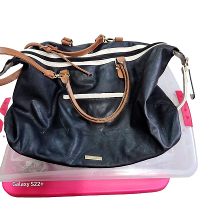 Weekender Travel Large Tote Madden Girl Black Book Bag Crossbody Double Handles - Image 1 of 4