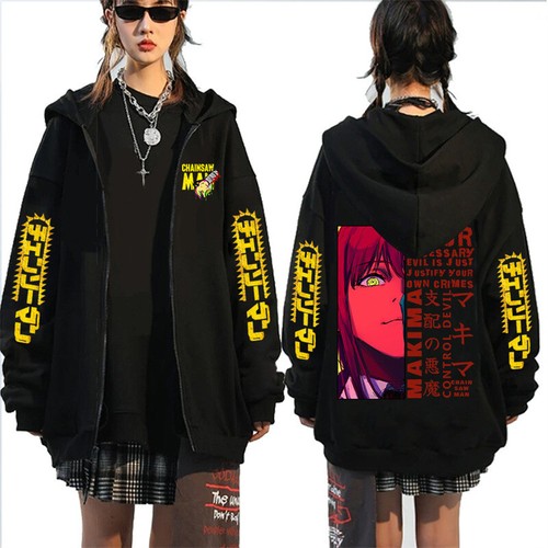 VETEMENTS Felpa con cappuccio Chainsaw Man anime cosplay felpa con cappuccio giacca giacca coat nero