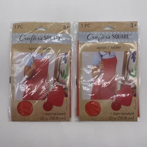 Lot Of 2 Red Crafters Square Art Aprons NIP - Picture 1 of 4