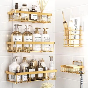 Shower Caddy 5 Pack Bathroom Organizer Rack for Inside Adhesive Shelf Shampoo - Picture 1 of 6