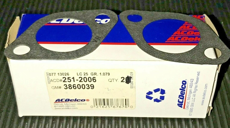 WATER PUMP GASKET ACDELCO GENUINE GM  251-2006 PKG OF 2 - Image 1 of 1