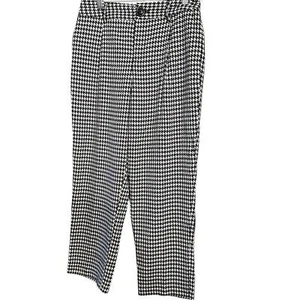 Who What Wear Damen Hose plissiert weites Bein schwarz weiß Hahnentritt Größe 6 - Bild 1 von 9
