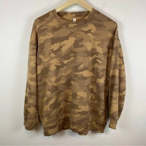 Felpa donna Lululemon taglia 8 perfettamente oversize girocollo mimetica beige multi - Foto 1 di 8