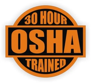 30 Hour OSHA Trained Vinyl Hard Hat Sticker Construction Helmet Decal - Orange - Picture 1 of 1