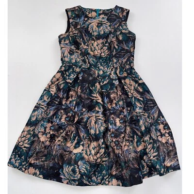 Liz Claiborne Career Floral Jacquard Fit & Flare Party Dress Size 4 - Image 1 of 3