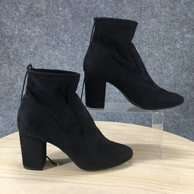 Christian Siriano Botas Mujer 10 Botines Negro Con Cordones Informales Tacones Bloque Foto 1 de 4