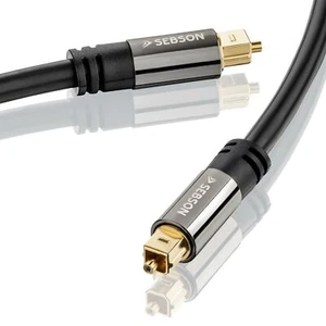 Toslink Kabel 2m für HiFi & Heimkino Anlagen, Optisches Audiokabel SPDIF SEBSON - Bild 1 von 4