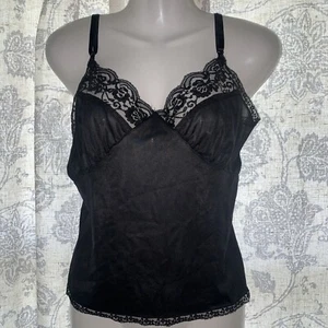 Vintage Aristocraft Camisole schwarz kokett Dessous Spitzenborte Femme 34 USA - Bild 1 von 6