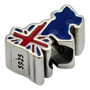Ciondolo bandiera Regno Unito Inghilterra Scozia Union Jack argento sterling S925 + sacchetto regalo - Foto 1 di 4