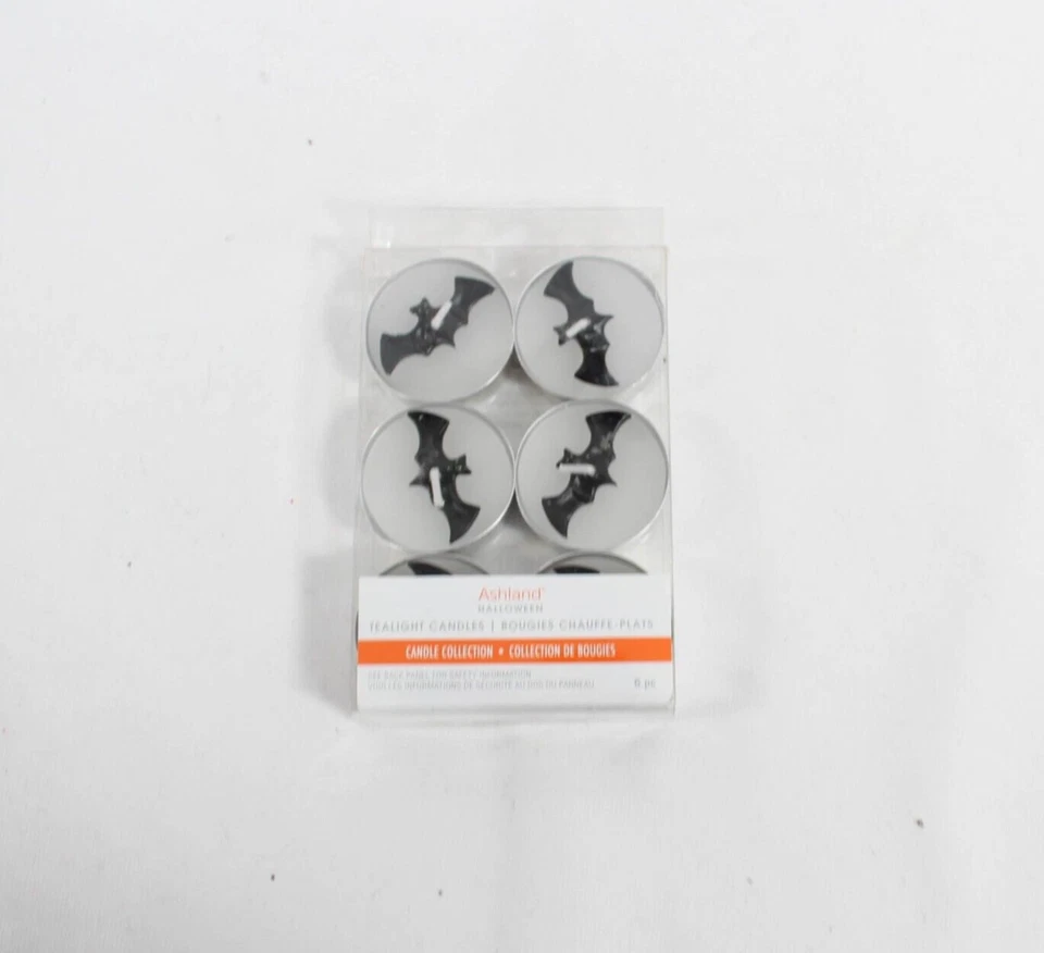 Paquete de 6 velas góticas de tealight de murciélago decoración gótica del hogar Halloween estética oscura Foto 1 de 4