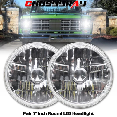 Faro LED redondo de 7 pulgadas haz alto-bajo para camioneta Chevrolet C10 c20 C30 Foto 1 de 4