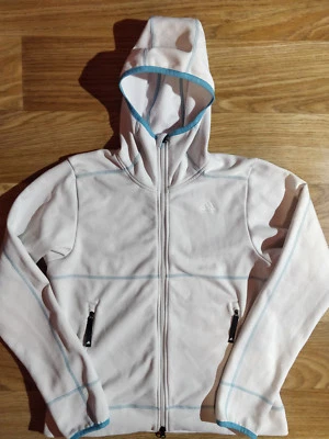 Adidas Vintage Womens Hoodie Tracksuit Top Jacket Hooded White - Image 1 of 4