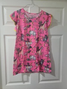 Girls Cat And Jack Animal Print Nightgown Sleepwear Size L 10 / 12 (#130) - Picture 1 of 3