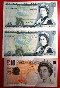 XF+/aXF, Bank of England, LOT OF 3 BANKNOTES. - Picture 1 of 2