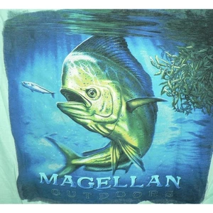 Magellan Outdoors Men's Plus in Frame Short Sleeve Mahi-Mahi T-Shirt in Mint 2XL - Picture 1 of 4
