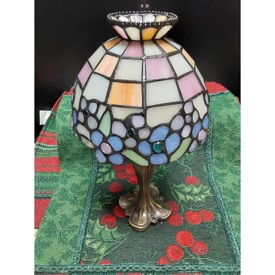 Candelabro lámpara encendida de té con vitral floral PartyLite 11"  Foto 1 de 4
