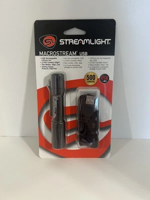 Streamlight 66320 Macrostream Flashlight 500 Lumens - USB Rechargeable - FAST 🚢 - Image 1 of 2