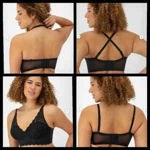 38D New Maidenform Black Bra Lace Bralette Wire Free Convertible DM1188 - Picture 1 of 19