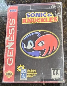 Sonic & Knuckles Sega Genesis 1994 W/ Box Inlay Game & Case Protector *No Manual - Picture 1 of 15
