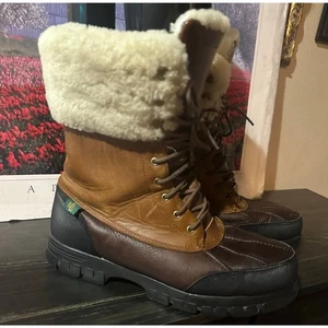 POLO RALPH LAUREN QUINTA REAL FUR DUCK BOOTS WOMEN'S SZ US 9.5 B - Picture 1 of 9