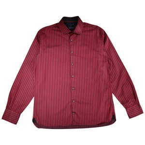 Tommy Hilfiger Mens Casual Shirt Size L Striped Long Sleeve Collared Regular Fit - Picture 1 of 8