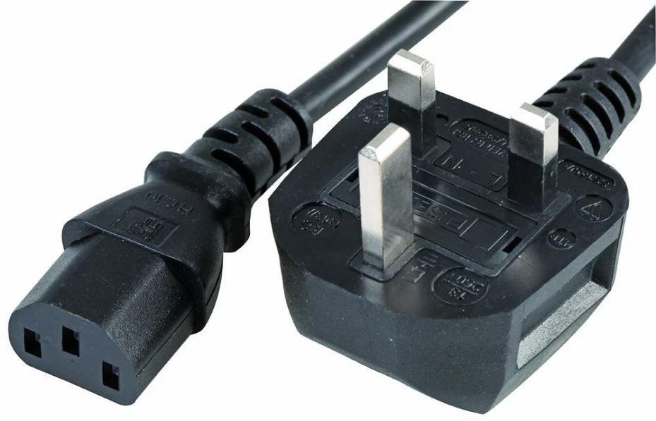 PRO ELEC - Kabel Kuasa 2m dengan Penyambung UK ke Soket IEC C13, 10A, Hitam - Image 1 of 1