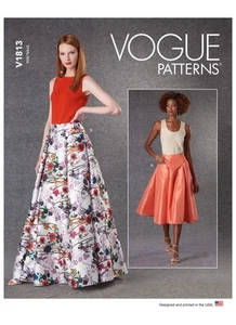 Vogue V1813 Falda Acampanada Fácil Maxi Falda Patrón Costura Misses y Talla Grande 8~24 - Imagen 1 de 9
