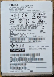HGST SUN ORACLE 400GB 12G SFF 2.5" SAS MLC SSD HUSMM1640ASS200 - Picture 1 of 1