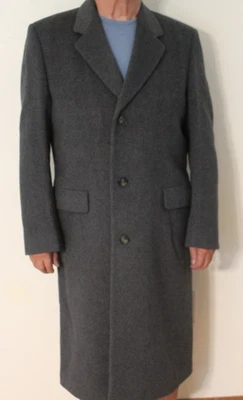 Hammersley Wool Cashmere Overcoat Topcoat Gray Made in England 42R - Image 1 of 4