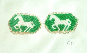 Juego de 2 auténticos caballos de cuentas nativos americanos Barrette Girls #08 - Imagen 1 de 2