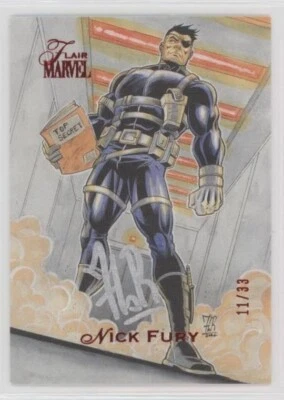 Upper Deck 2019 Marvel Flair Artist Auto Red Card Jordi Tarragona Nick Fury /33 - Image 1 of 2