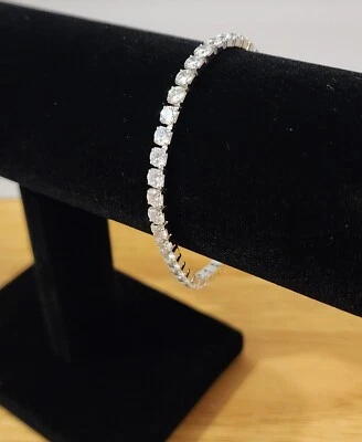 Brazalete Tenis BELLA LUCE Blanco Circonita Cúbica Rodio Sobre Plata de Ley Foto 1 de 4