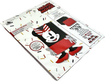 Disney Store Red Black 40 Pc Paper Stickers Minnie Mouse Character Gift Wrap Set - Image 1 of 2