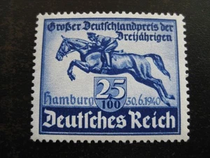 ¡Sello de carrera de caballos banda azul como nuevo del Tercer Reich 1940! - Imagen 1 de 1