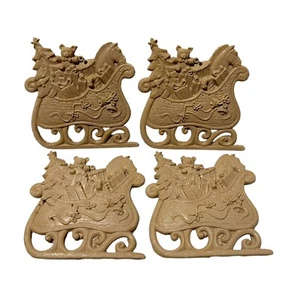 Vintage Weihnachtsmann Schlitten bemalbar Harz Weihnachtsschmuck Posten - Bild 1 von 7