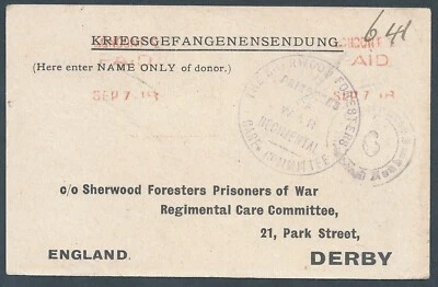 Great Britain 1918 WW1 POW Card from Germany to England - Image 1 of 2