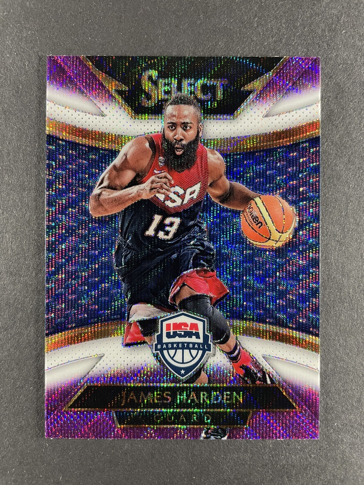 2014-15 Panini Select James Harden Courtside Purple White Prizm #214 Team USA