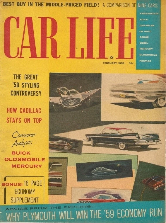 CAR LIFE 1959 FEB - BUICK, OLDS & MERCURY TESTED, PLYMOUTH SPECIAL* - Image 1 of 1