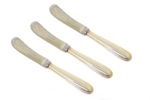 Perles by Christofle France Silverplate Flatware Butter Spreader Knife - 3pcs - Picture 1 of 3
