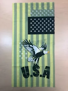 Sciarpa Bandana Maschera Viso Maschera Viso Collo Copri Bandiera Americana Aquila USA - Foto 1 di 11