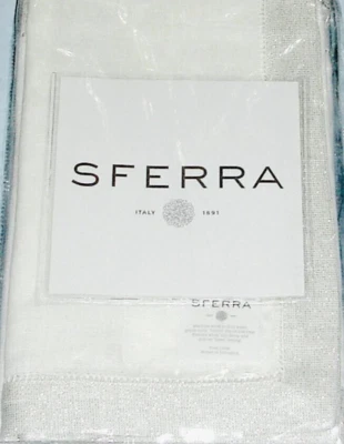 6-Piece Sferra Filetto Linen Dinner Napkins Sparkling Silver Border 20x20" New - Image 1 of 4