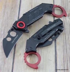 TACFORCE SPRING ASSISTED BLACK KARAMBIT KNIFE WITH POCKET CLIP - 6.75 INCH - Picture 1 of 5