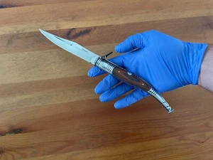 4.9” Spanish Navaja Serrana Folding Pocket Knife Red Stamina Wood Handle - Picture 1 of 9