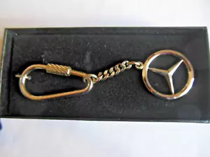 Mercedes Benz * Keychain / GENUINE * LOGO / Chrome Metal ** Free Shipping - Foto 1 di 5
