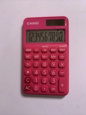 Casio SL-310UC Tax Solar Pocket Calculator Red - Image 1 of 2