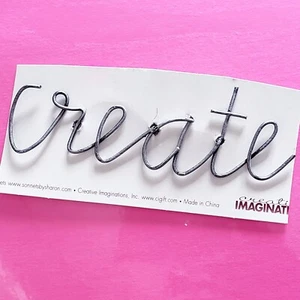 Creative Imaginations Narratives Metal Word 3-Brad "Create" Sonnets By Sharon - Picture 1 of 8