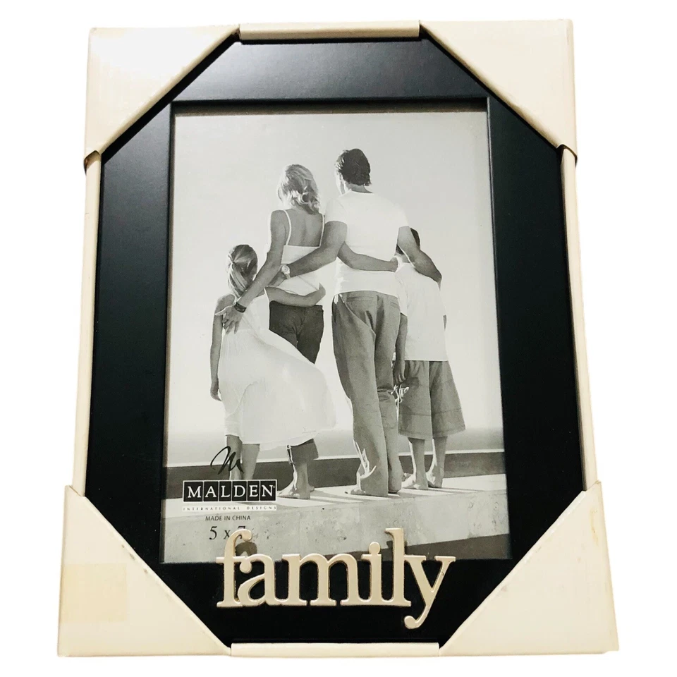 Family Picture Black Frame Wood 5x7 Tabletop Desktop NOS - Image 1 of 4