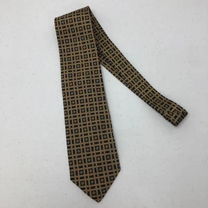 NEW Daniel de Fasson Mens Tie 100% Silk Textured Gold Black Geometric Necktie - Picture 1 of 4