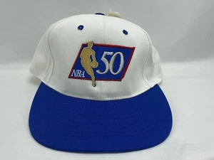 Vintage NBA 50th Anniversary Twins Enterprise White Blue Snapback Hat - Picture 1 of 8
