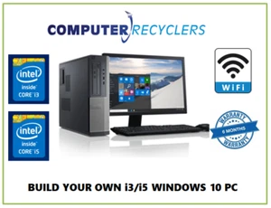 FULL DESKTOP TOWER PC & TFT SET, I3/I5, 4TH GEN, HDD/SSD,WI-FI, WINDOWS 10 - Picture 1 of 1